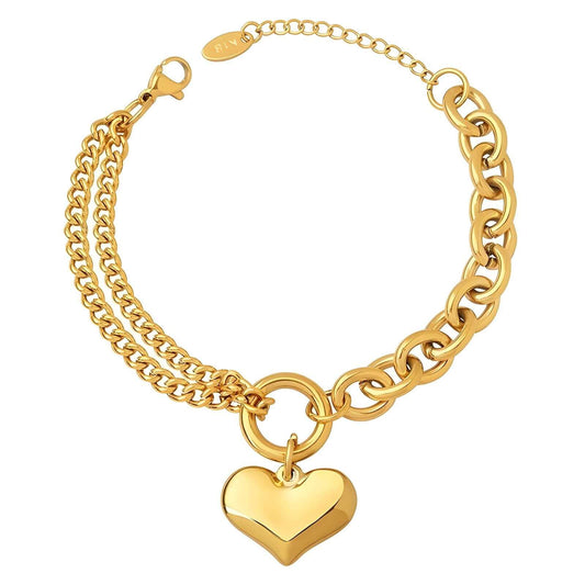 18K gold plated Stainless steel  Heart bracelet