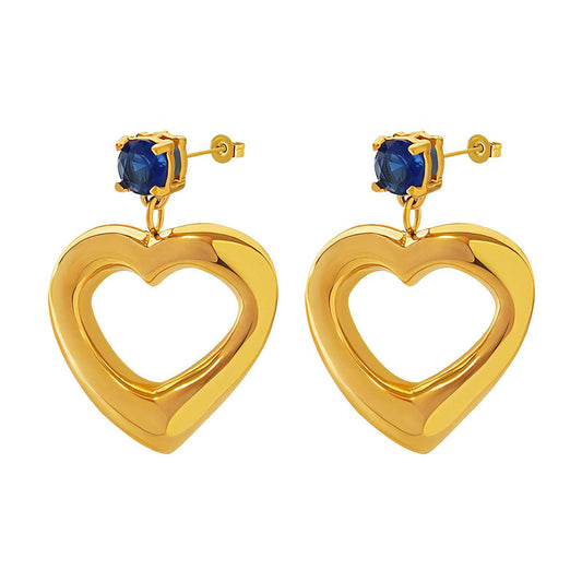 18K gold plated Stainless steel  Hearts earrings