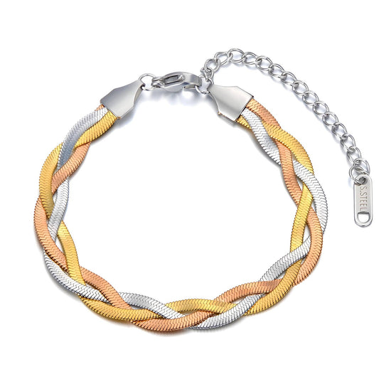 Three Tone Snake Bracelet