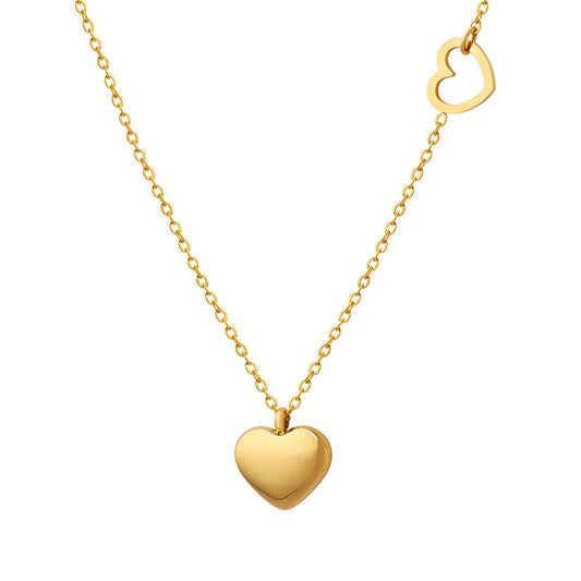 18K gold plated Stainless steel  Hearts necklace