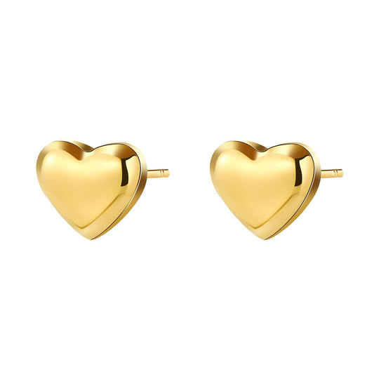 18K gold plated Stainless steel  Heart earrings