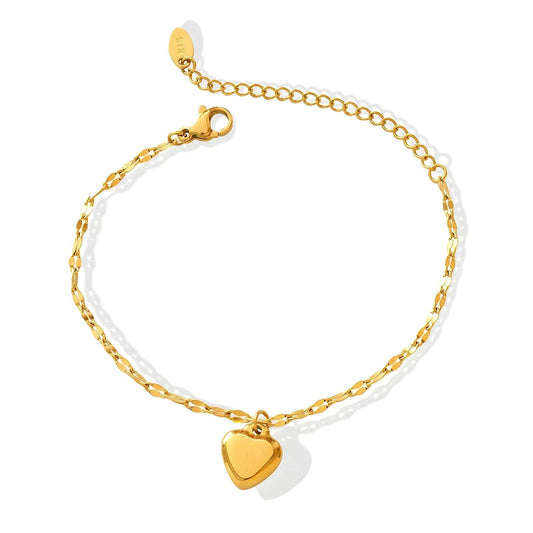 18K gold plated Stainless steel  Heart bracelet