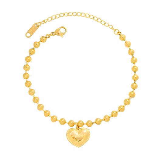 18K gold plated Stainless steel  Heart bracelet