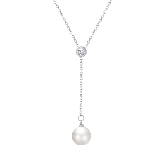 Stainless Steel Imitation Pearl Necklace